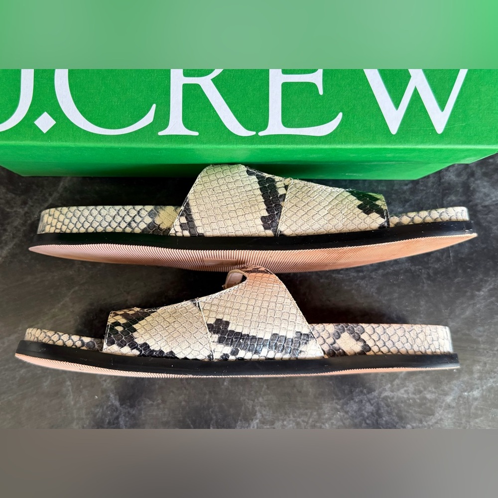 J. Crew Colby Snake Print Leather Sandals - Picture 3 of 7